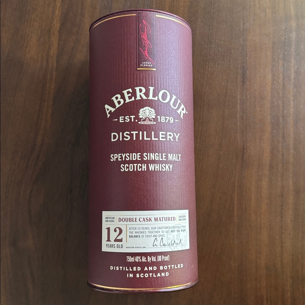 ABERLOUR DISTILLERY SPEYSIDE SINGLE MALT SCOTCH WHISKY 12 YEARS 750ml CANISTER